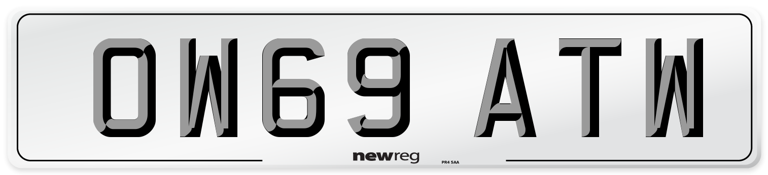 OW69 ATW Number Plate from New Reg